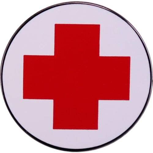 Red Cross Pin Badge Emergency Medical Care First Responder Accessory