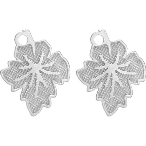 Golden/steel color stainless steel Ear Stud Components Leaf Earring Setting for Earring Making 18MM*16MM