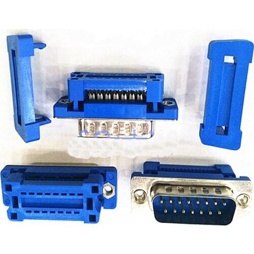 10pcs 15 pin DB15 RS232 Male Female Buckle Free Welding Serial Adapter Connector Socket Wire Pressure Type