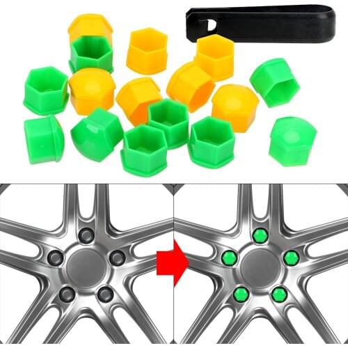 17mm 20pcs Car Wheel Nut Caps Anti-Rust Auto Trim Tyre Nut Bolt Auto Hub Screw Cover Dust Proof Protector Exterior Decoration