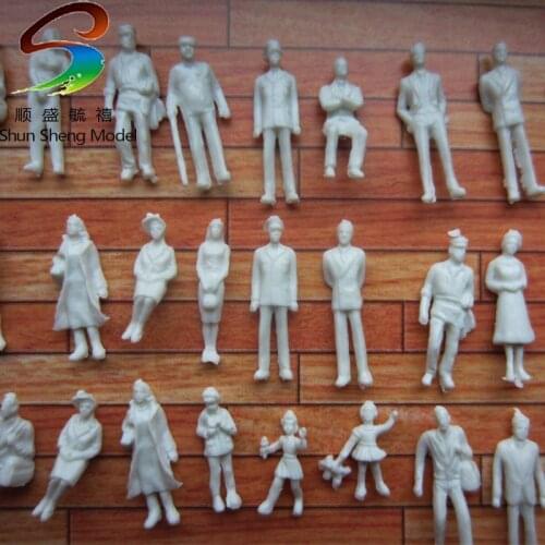 200pcs Model Trains 1: 87 Scale WHITE Figures HO