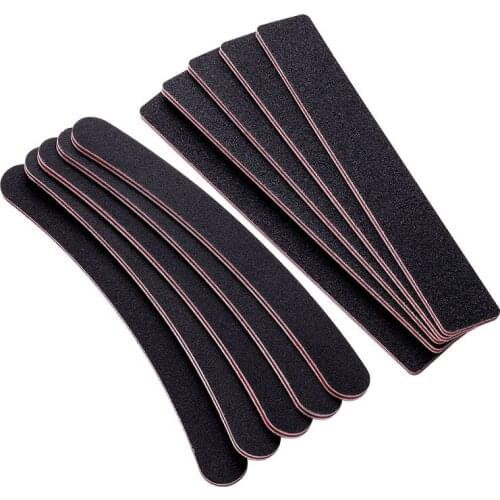 5Pcs Nailfile Professional Nail Art Buffers Black Sandpaper Double-Sided Nail Files Sponge Nail Polishing Manicure Tools