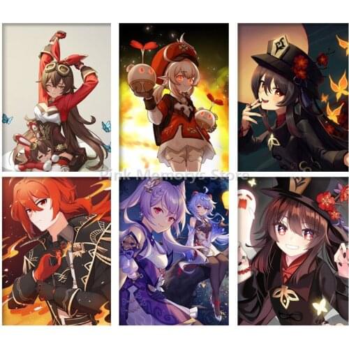 Diamond Painting 5D DIY Cartoon Anime Genshin Impact Embroidery Full Drill Mosaic Cross Stitch Kits Wall Art Home Decoration