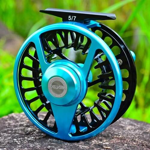 PROBEROS Aluminum Fly Fishing 5/7 7/9 9/10 WT Wheel Blue & Black Color Fly Fishing Reel CNC Machine Right & Left Handle Fly Reel