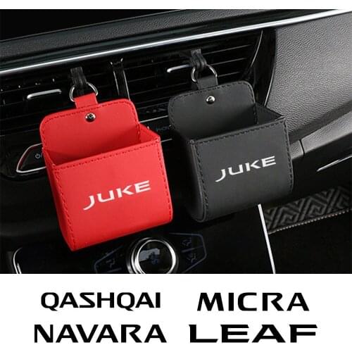 Car Air Outlet Storage Bag Phones Organizer For Nissan Qashqai Juke Micra Navara 370Z Pathfinder Nv200 Serena Tuning Accessories