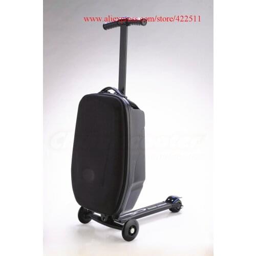 Black 21" Scooter Luggage Suitcase Scooter 21 inch Travel Trolley