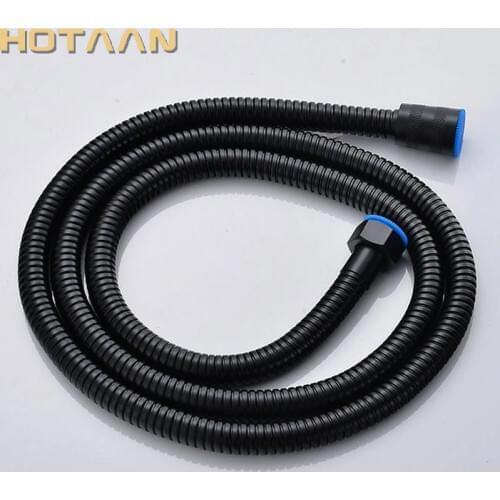 Black Color 1.5M Stainless Steel Flexible Shower Hose Pipe Double Lock with EPDM Inner Tubes Free Shipping,Wholesale YT-5111-F
