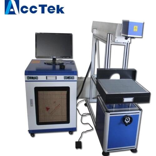 Co2 laser glass tube marking machine with aluminum alloy up-down table