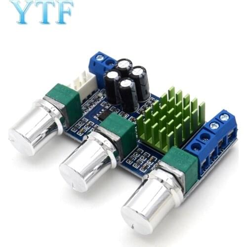 DC 12V 24V 80W x 2 Dual Channel Digital Audio TPA3116D2 Treble Bass Regulating Preset Pre Amplifier Board Module XH-M567