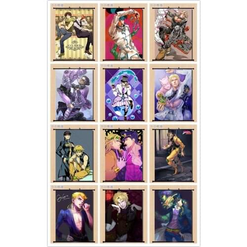 Coscase Anime Decorative Pictures JoJos Bizarre Adventure William.A.Zeppeli & Joseph Joestar Home Decor Wall Scroll Poster