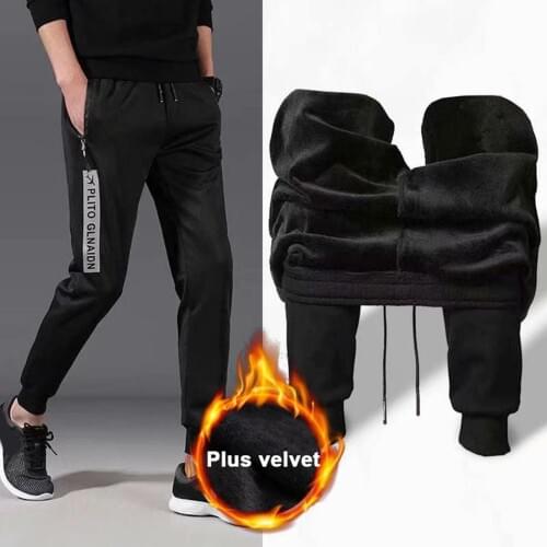 Men Fall Winter Thick Casual Harlan Pants Elastic Waist Lace-up Sports Trousers Male Outdoor Skateboard Pants Oversize M-5XL