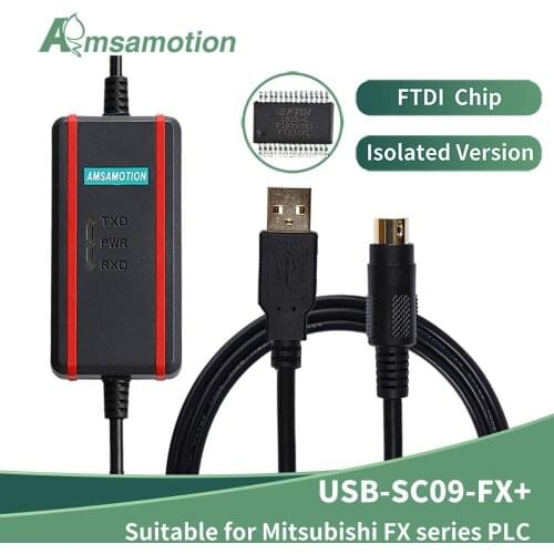 FTDI Chip Cable USB-SC09-FX Compatible Mitsubishi FX1N 2N 1S 3U Series PLC Programming Cable Data Download Cable