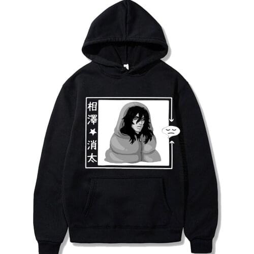 Hoodies Men Shota Aizawa Harajuku Japanese Anime My Hero Academia Printing Hoodie Sweatshirt Daily Casual Streetwear Coat