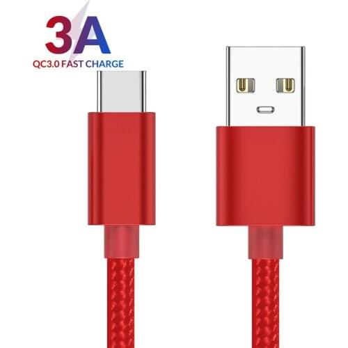 3A(Max) USB Type C for Samsung S8 Xiaomi Huawei Fast Charging USB C with Data transfer Mobile Phone Cable Usb C