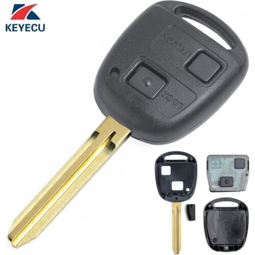 KEYECU Remote Car Key Fob 2B 433MHz 4D67 for Toyota Prado Avensis Tarago 120 RAV4 Kluger 2003-2009,P/N: 50171 Free programming