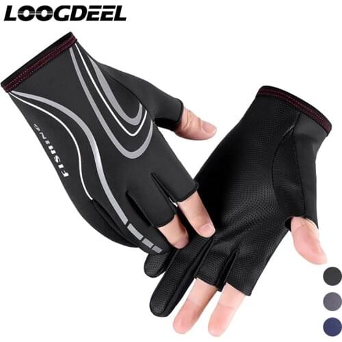 LOOGDEEL Outdoor Sports Fishing Gloves Three Finger Waterproof Wear-resistant Palm Anti-slip Comfortable Driving Cycling Gloves