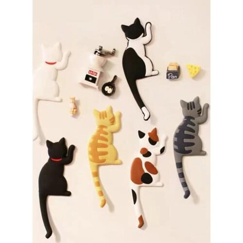 1PCS Cat Tail Refrigerator Magnets Strong Fridge Magnets Hook Cartoon Creative Magnetic sticker Home Decor Supplies
