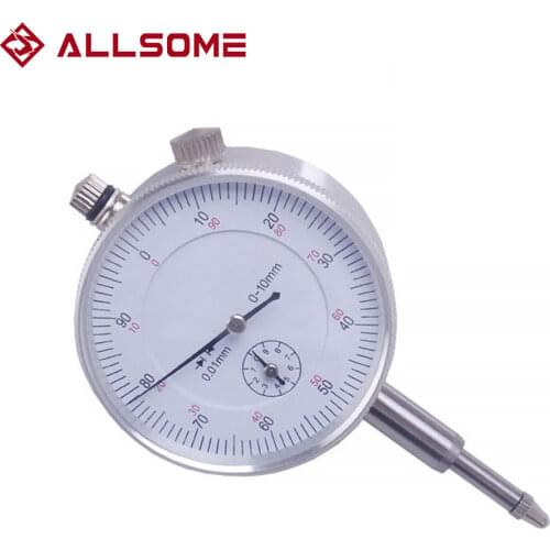 ALLSOME 10/0.01mm Micrometer Measurement Instrument Round Dial Indicator Gauge Vertical Contact Digital Mikrometer HT1605