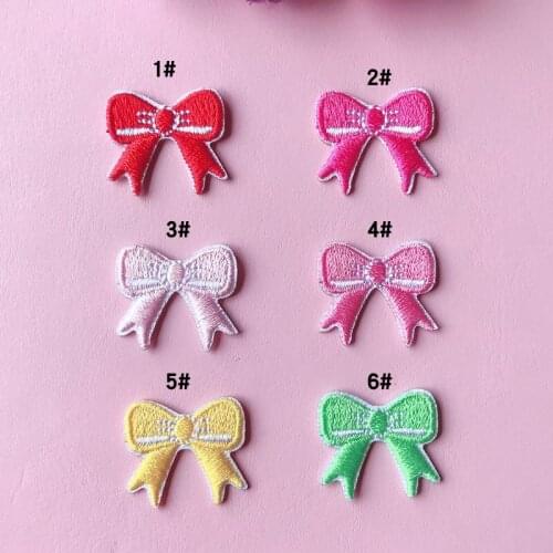 Cute Small Bow Patches Clothing Embroidery Iron On Applique for Kids Dress Clothes Cheap Patchs for DIY Clothes Stickers