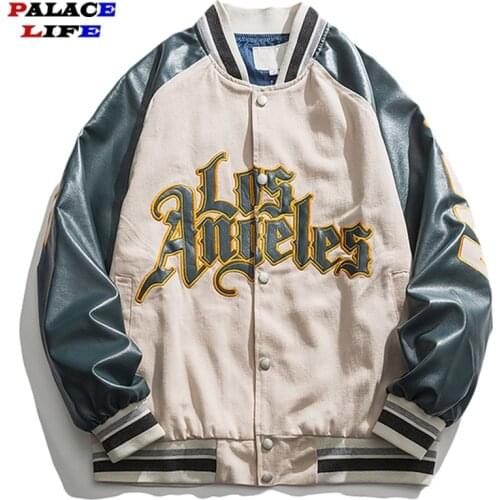 Embroidery Baseball Jacket Coat Men Couple Patchwork Bomber Jacket Unisex Boyfriend Style Varsity Hip hop Street 2021 New Autumn
