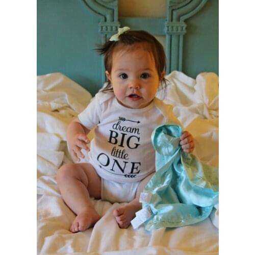 Dream Big Little One Summer NewbornRomper Infant Unisex Fashion Clothes Toddler Boys Girls Short Sleeve Jumpsuit