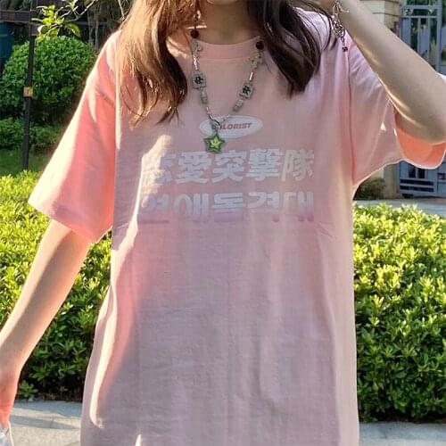 2021 summer new Korean womens short-sleeved T-shirt female loose student design sense niche top T-shirt