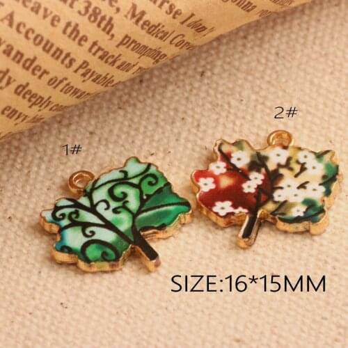 New 25pcs Fashion Charms Enamels Small Tree Alloy Pendant Making Gift Hair Bracelet Necklace Jewelry Accessories DIY Craft 2018