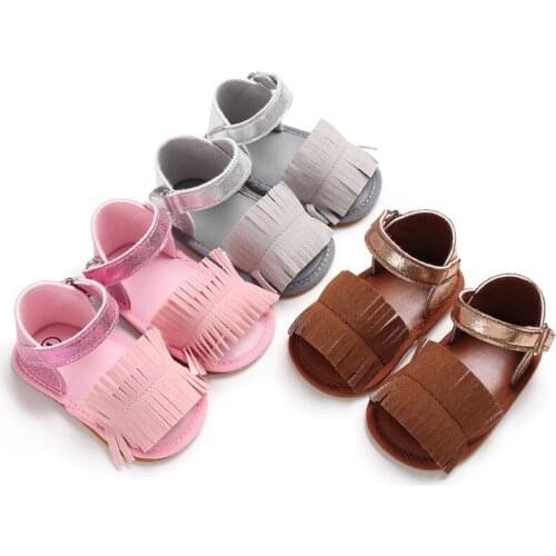 Newborn baby shoes cute solid color tassel baby girl shoes