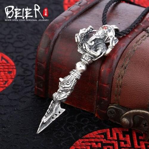 Vintage polish animal pendant Free give rope Beier sterling punk elephant pendant necklace fashion jewelry A1690