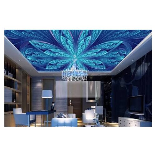 New Arrival 3D Leather Flowers Printing stretch ceiling film for home decoration