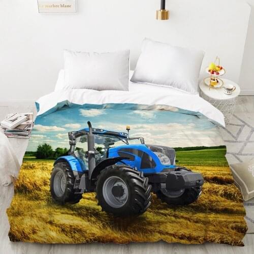 Duvet cover Quilt/Blanket/Comfortable Case Luxury Bedding 140x200 150x200 240x220 240x260 for Home 3D Print tractor blue