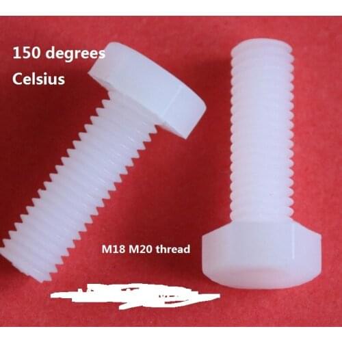 M18 M20 thread PVDF screw strong corrosion Acid alkali plastic Hex head bolt Polyvinylidene Fluoride heat-resistant