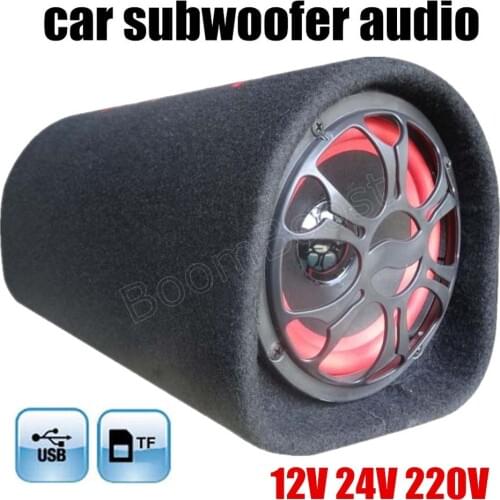 5 inch Car Subwoofer Speaker 12V/24V//220V input Portable Auto Audio Stereo with Remote Control for MP3 MP4 Mobile DVD TF USB