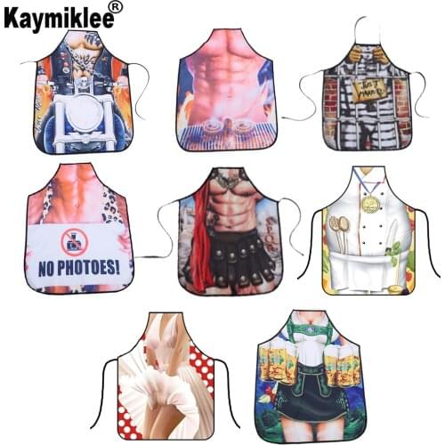 Sexy Kitchen Apron For Woman And Man Cartoon BBQ Party Apron Kitchen Gadgets Kitchen Dinner Party Baking Aprons CWQ042