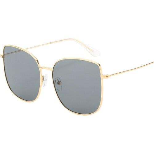 Fashion metal sunglasses women personality small fresh gradient color ocean sunglasses large frame vintage fashionable glasses