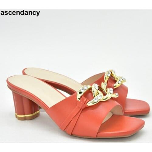 Strange Heel Peep Toe Slippers Shallow Novelty Patchwork Party Metal Decoratio Sweet Women Shoes High Heel Wedding Shoes Bride