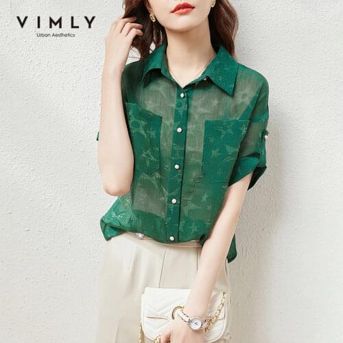 Зеленые блузки Vimly China At AliExpress