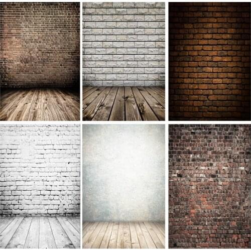 SHENGYONGBAO Vinyl Custom Vintage Brick Wall Wooden Floor Photography Backdrops Photo Background Studio Prop 21712 YXZQ-03