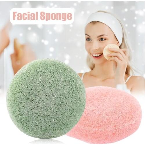 High Quality Nature Round Shape Konjac Sponge Face Cleaning Sponge Cosmetic Puff Reusable Konjac Puff Facial Cleaner