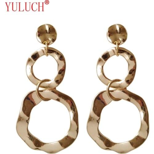 YULUCH 2018 Fashion wild geometric irregular metal personality atmosphere woman popular jewelry earrings party gift