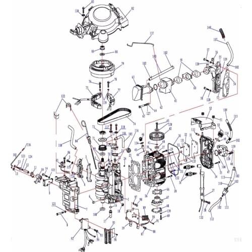 Free shipping power system parts for hidea HDF9.9, 4 stroke 9.9HP