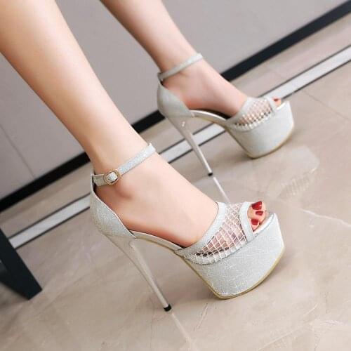 Womens Sandals Ladies Platform High Heels Sandals Fashion Gladiator Heels Sexy Cross Strappy Stripper Shoes Summer Sandals 33-48