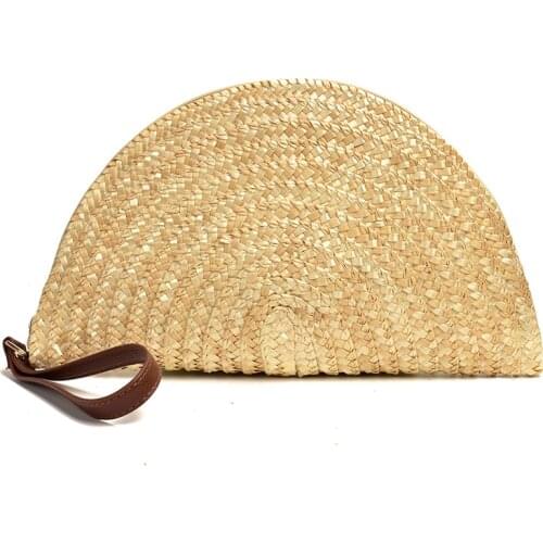 Girls Simple Casual Straw Clutch Purses For Women Summer Beach Handbags, Wedding Envelope Walle