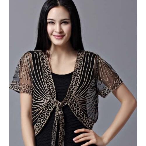 Summer Thin Short Sleeve Handmade Crochet Lace Mesh Shrug Bolero Women Embroidery Cardigan Feminino Short Cape Oversized Tops
