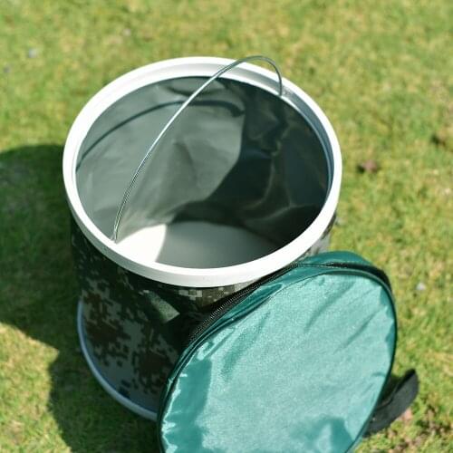 11L Outdoor Lightweight Canvas Folding Portable Camping Hiking Bucket Fishing Tackle