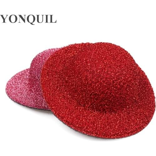 2.75"(7CM) 8 color Mini Top Fascinator Hats Blingbling Children Party Hats For DIY Hair Accessories 24 Pieces/Lot MH001