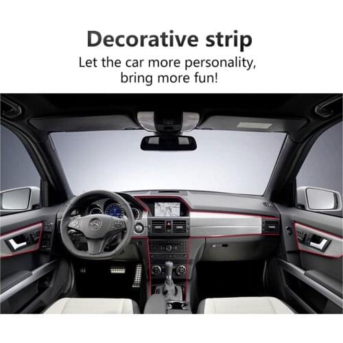 2M Flexible Trim Moulding Strip Decorative Line Car Interior Decoration Car Styling With Brush tool