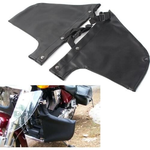 2pcs Motorcycle 1-1/4" Tubing Engine Guards PU Leather Lower Leg Warmer Cover Replacement for Victory Jackpot /8 Ball /Hammer