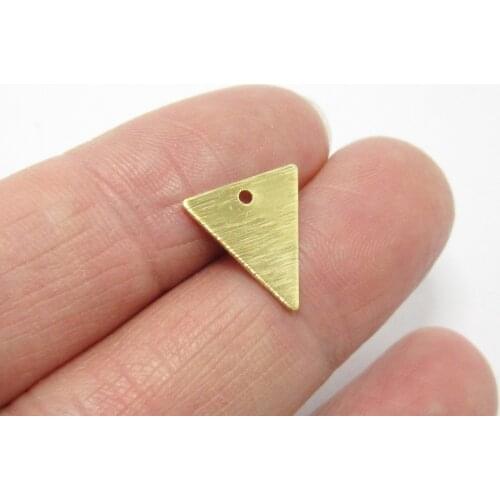 Brass triangle charms 13x12x0.6mm Textured raw brass Earrings dangle Necklace components -20pcs R1187