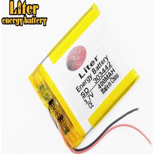 3.7V,400mAH,303442 polymer lithium ion / Li-ion battery for GPS,mp3,mp4,mp5,dvd,,model toy